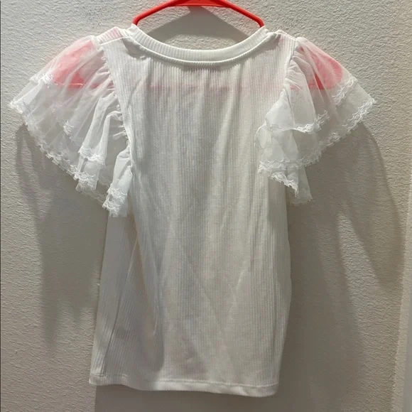 White Puff Sleeve Lace Top - Brand Unknown - Picture 5 of 6